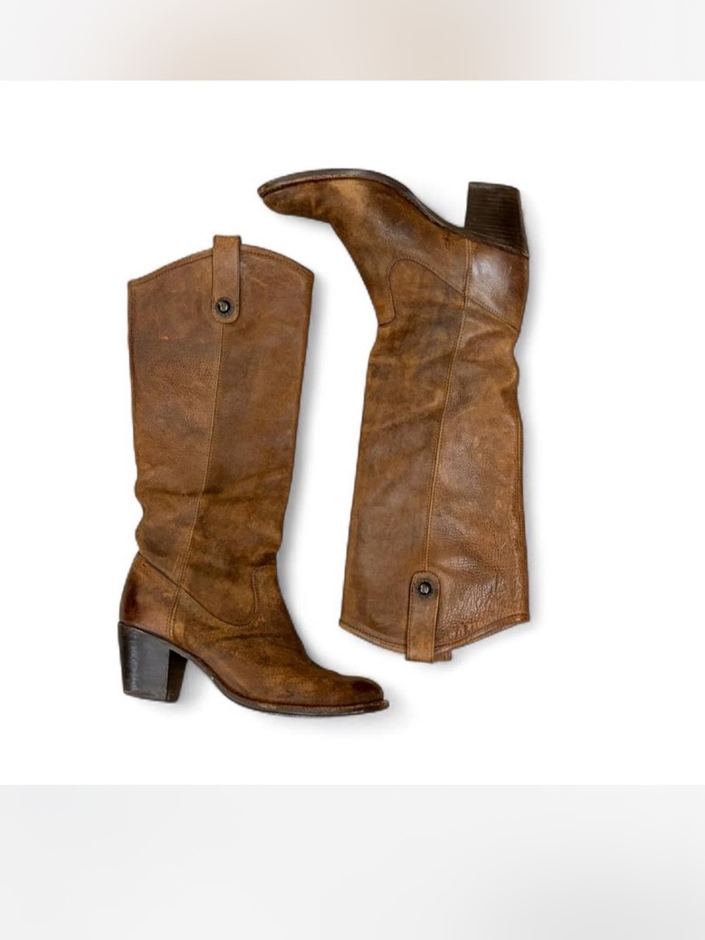 Frye Women's Brown Leather knee high  Heeled Boots
